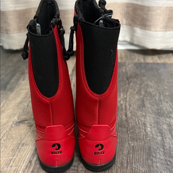 Vibrant Red Kids Boots with Side Zipper - Picture 3 of 9
